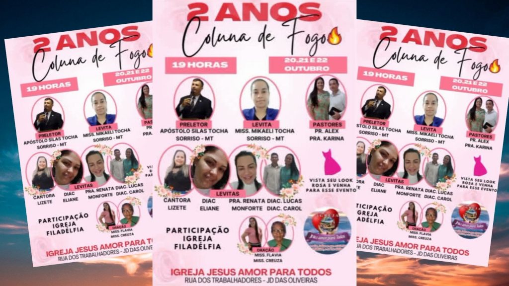 Três dias de “Coluna de Fogo” na Igreja Jesus Amor Para Todos”, no Jardim das Oliveiras/Empa